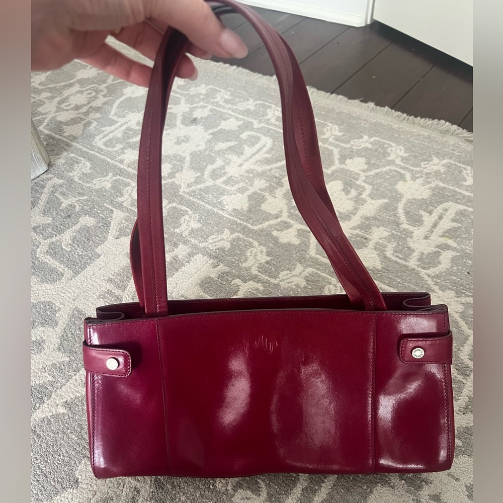 Y2K Monsac Original / Italian Burnt Red Leather / Top Handle High Quality Bag